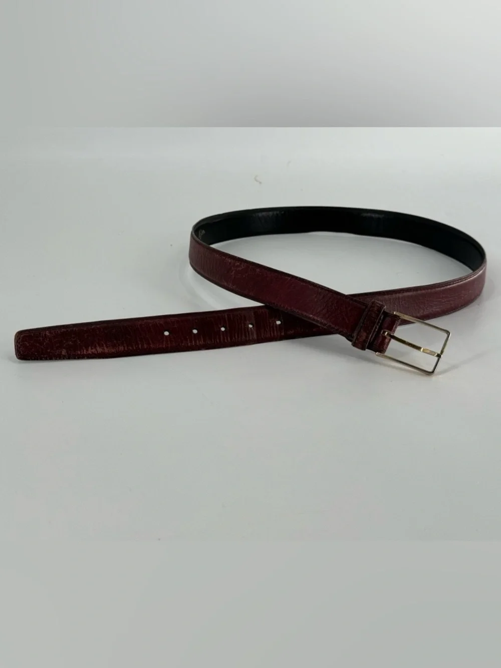 Lejon Vintage Brown‎ Aniline Steer Hide Leather Belt Made in USA 38